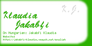 klaudia jakabfi business card